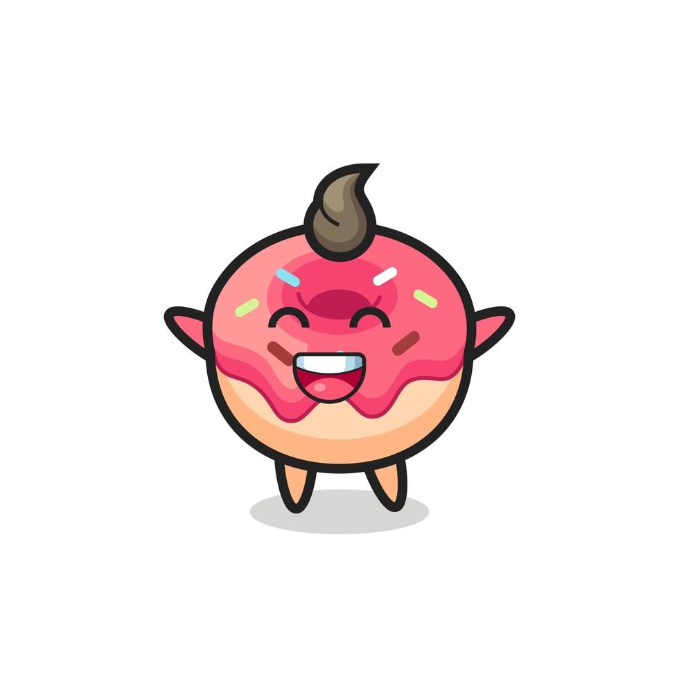 happy baby doughnut cartoon character vector