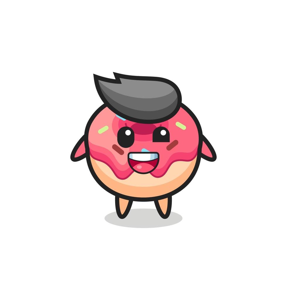 illustration of an doughnut character with awkward poses vector
