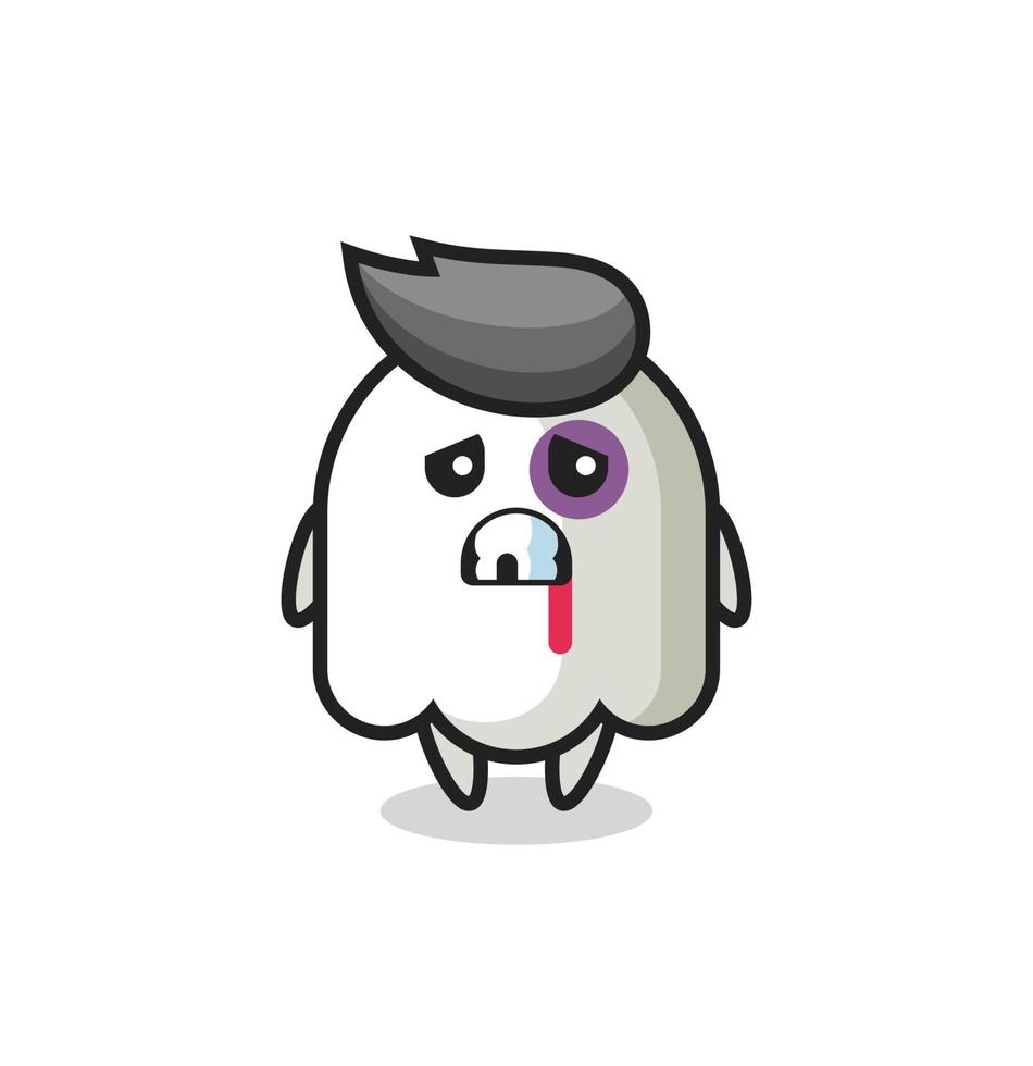 injured ghost character with a bruised face vector