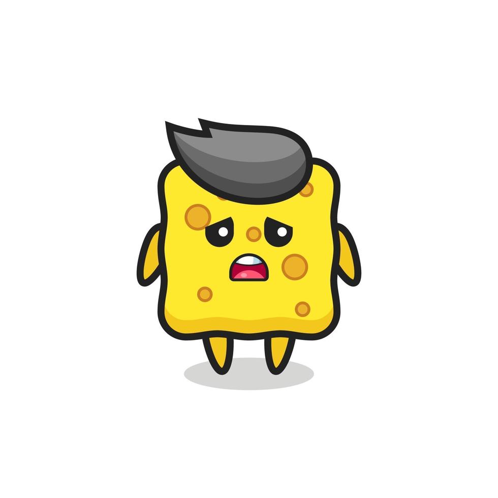 disappointed expression of the sponge cartoon vector