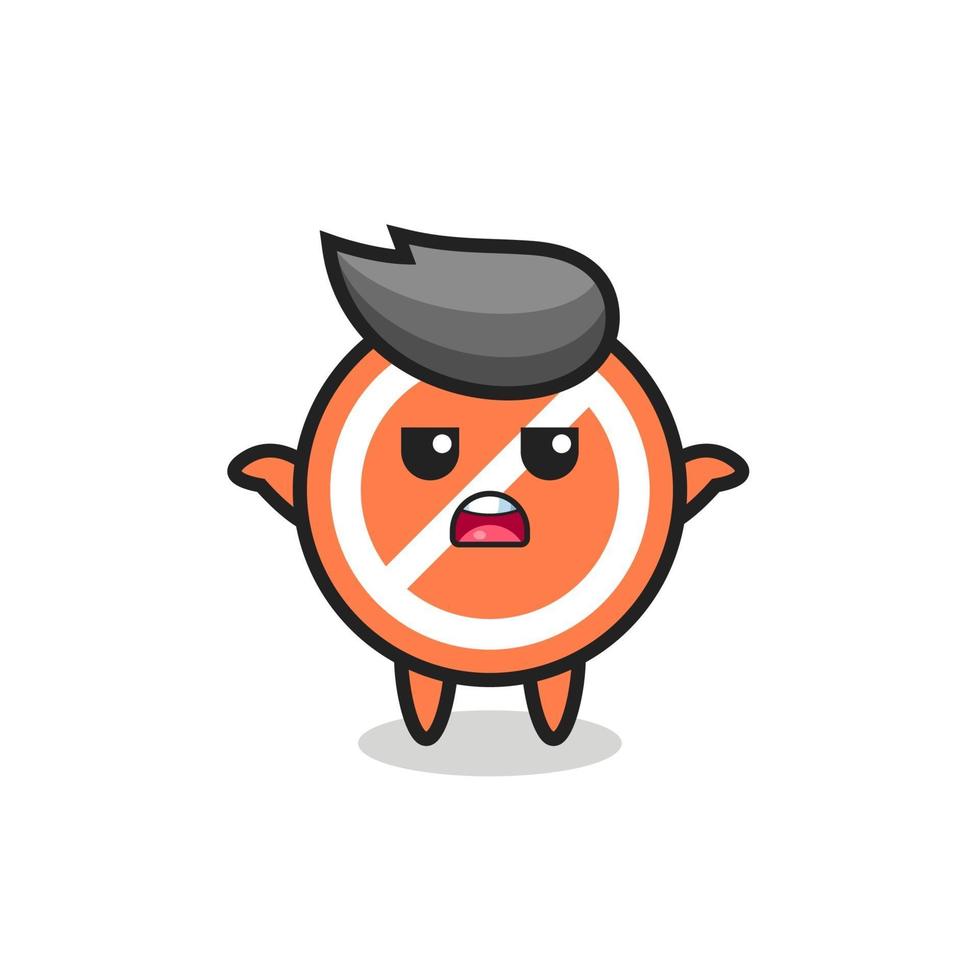 stop sign mascot character saying I do not know vector