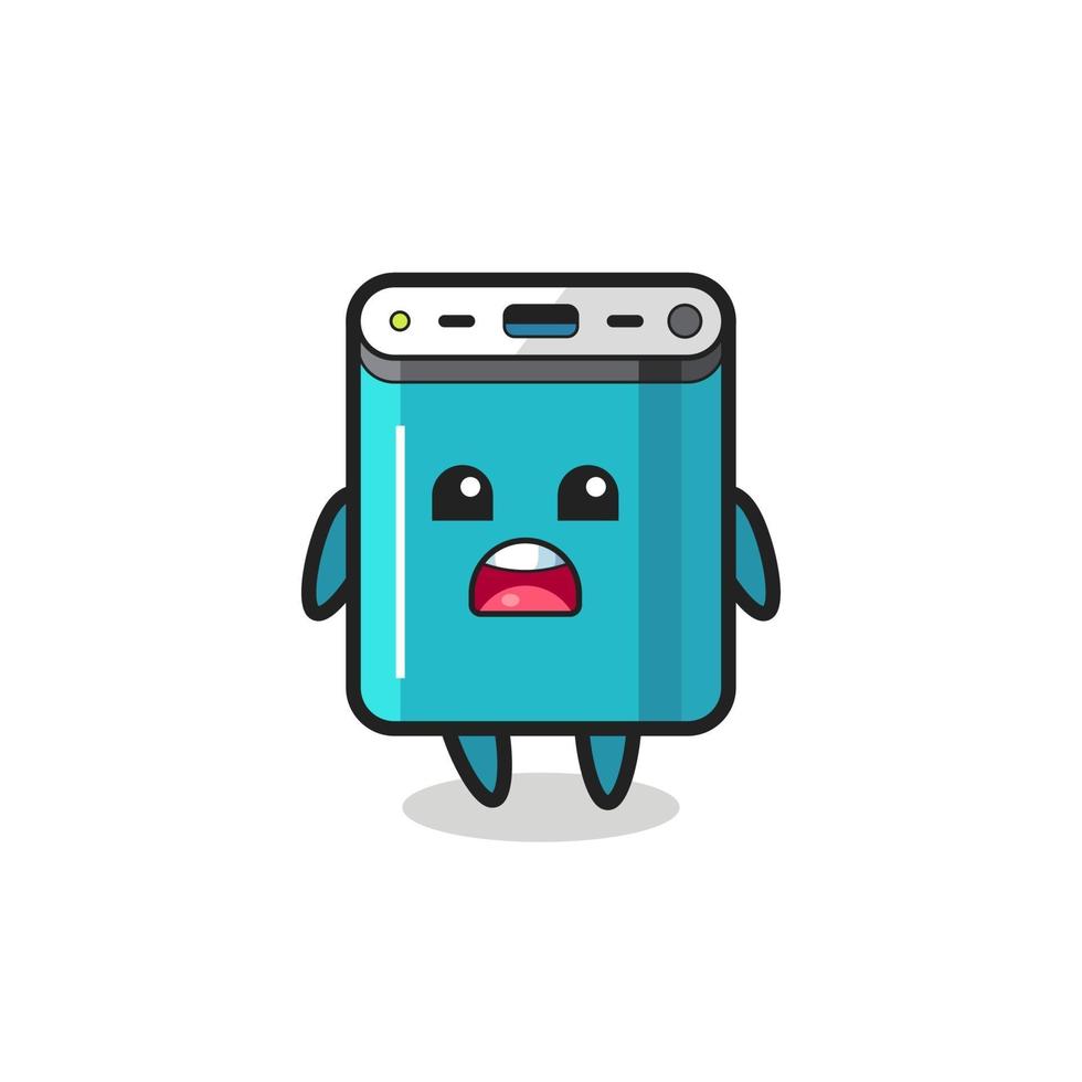 power bank illustration with apologizing expression, saying I am sorry vector
