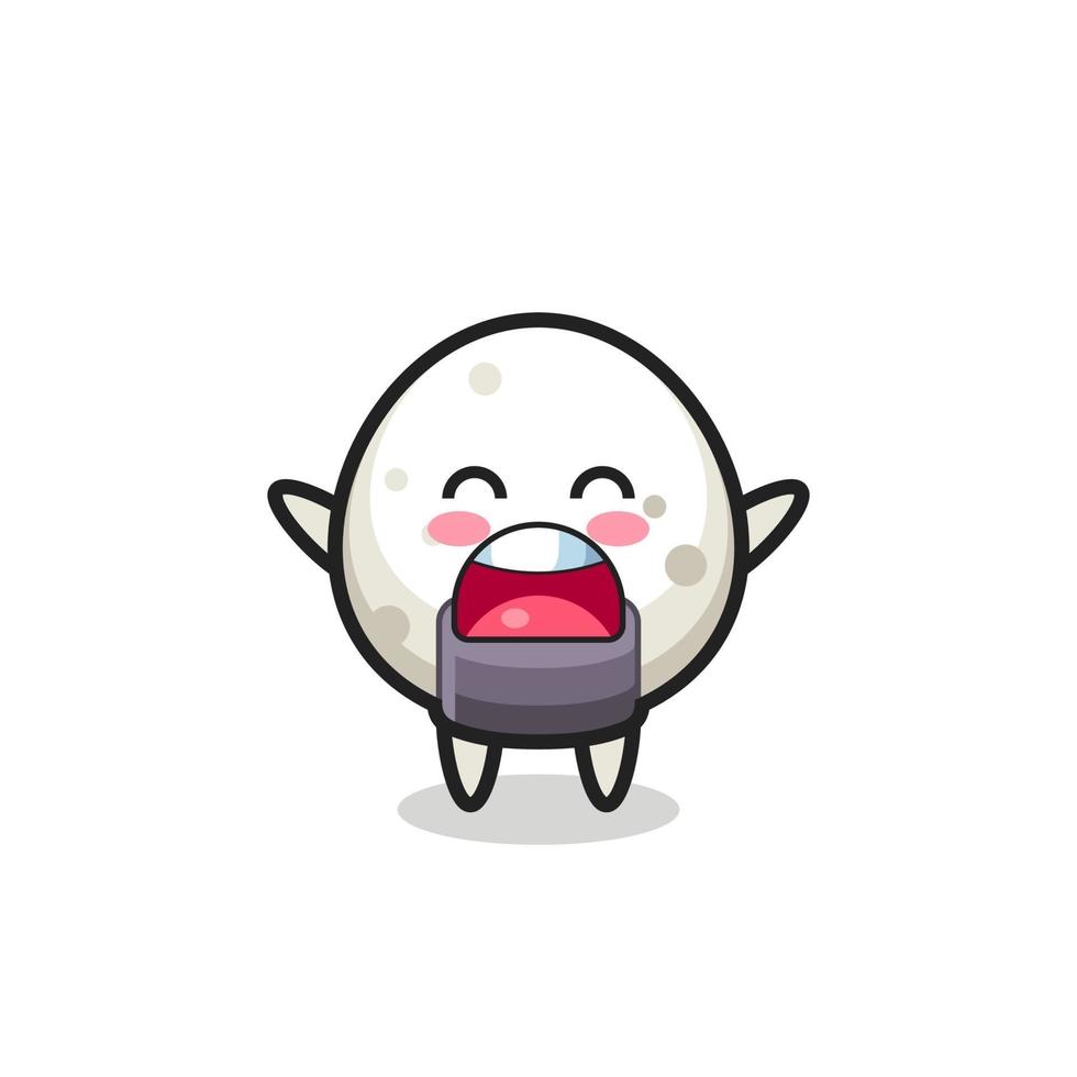 cute onigiri mascot with a yawn expression vector