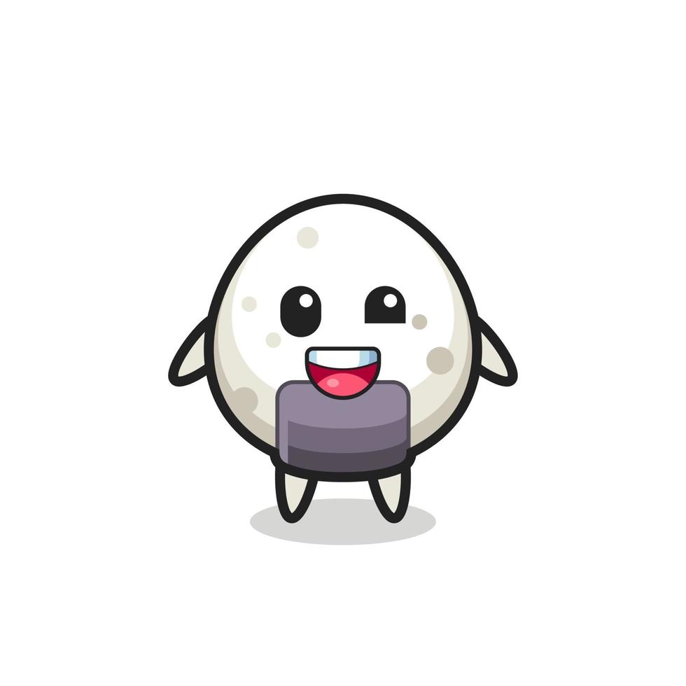 illustration of an onigiri character with awkward poses vector
