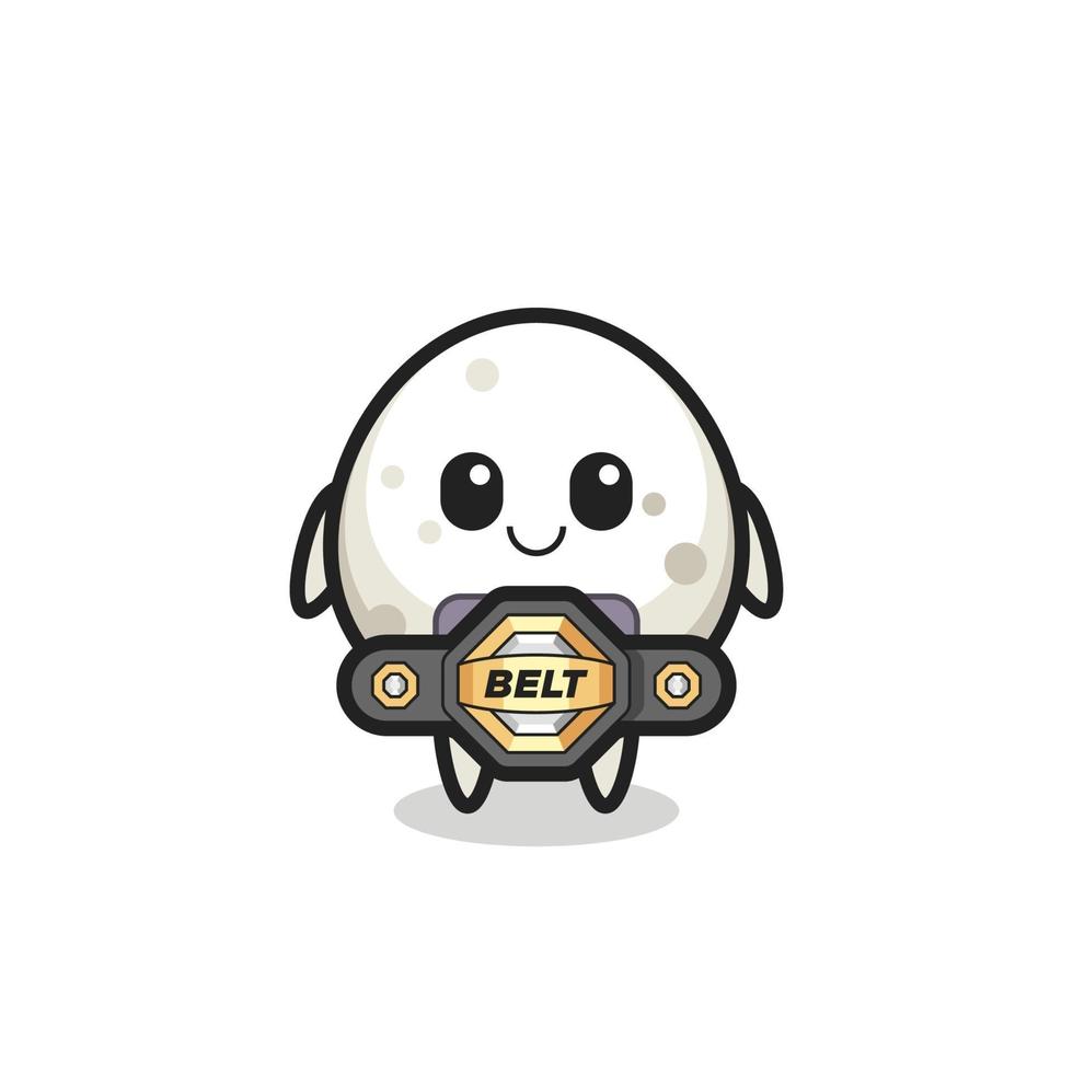 the MMA fighter onigiri mascot with a belt vector