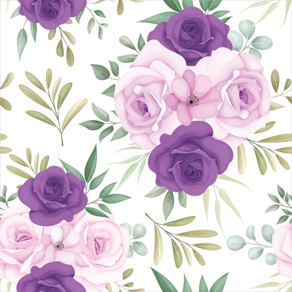 Elegant floral seamless pattern with beautiful flower decoration vector