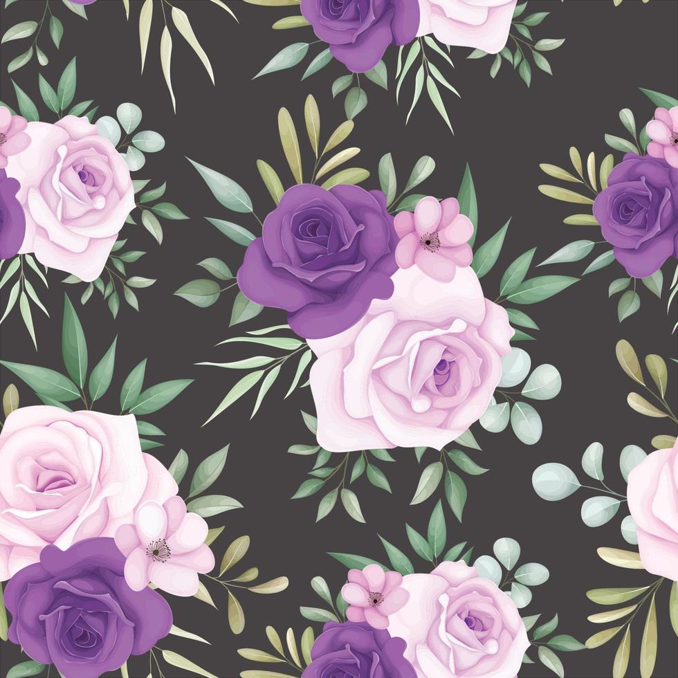 Elegant floral seamless pattern with beautiful flower decoration vector