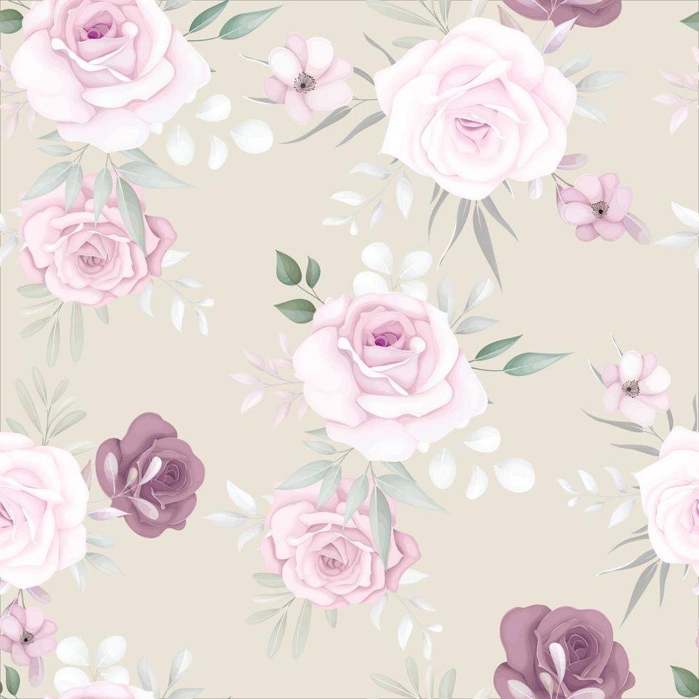 Elegant floral seamless pattern with beautiful flower decoration vector
