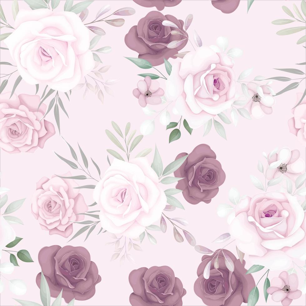 Elegant floral seamless pattern with beautiful flower decoration vector