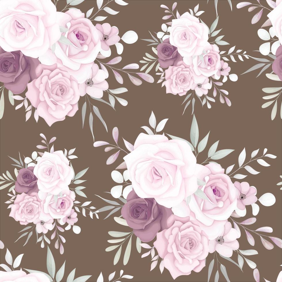 Elegant floral seamless pattern with beautiful flower decoration vector