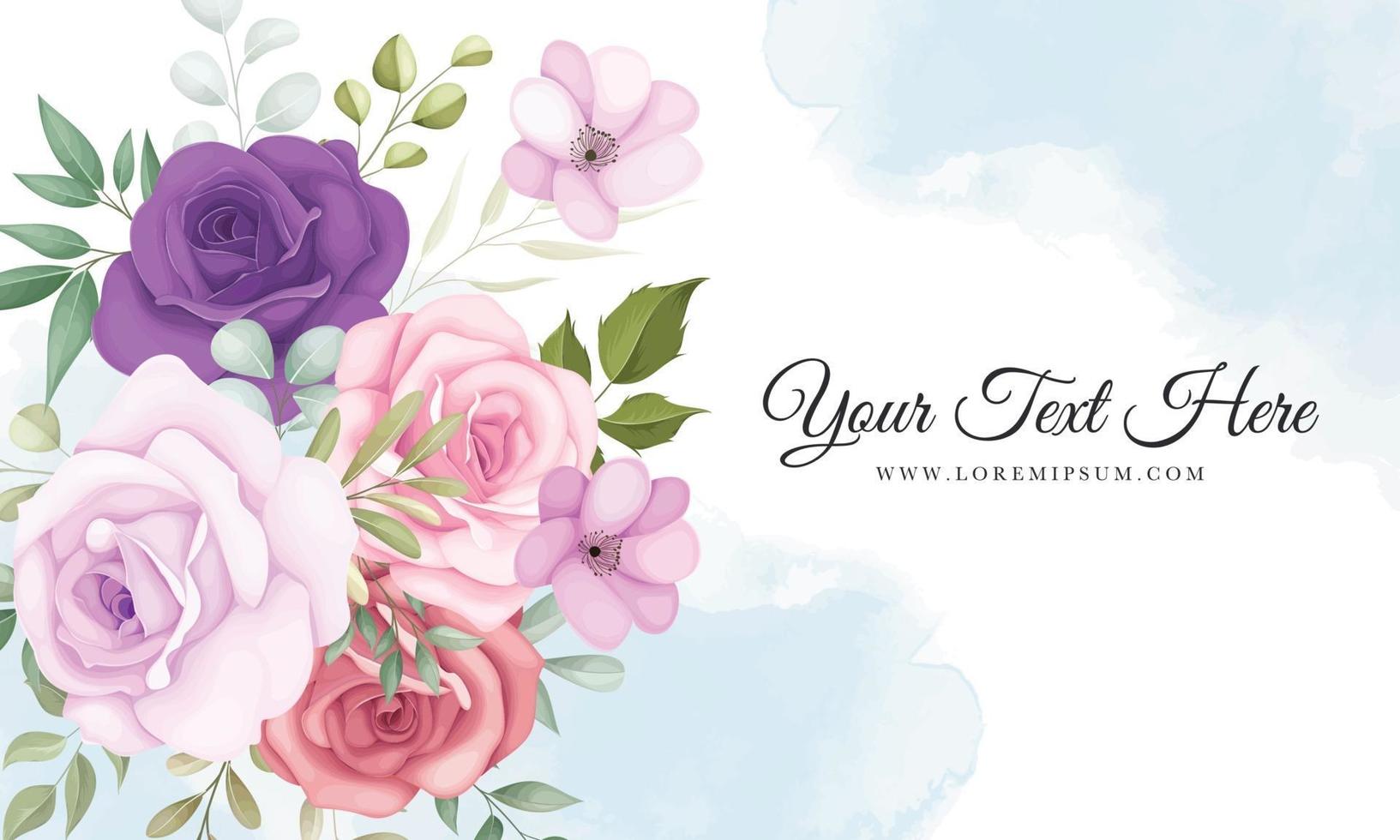 Elegant floral background with beautiful flowers vector