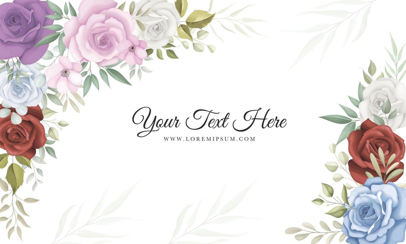 Elegant floral background with beautiful flowers vector