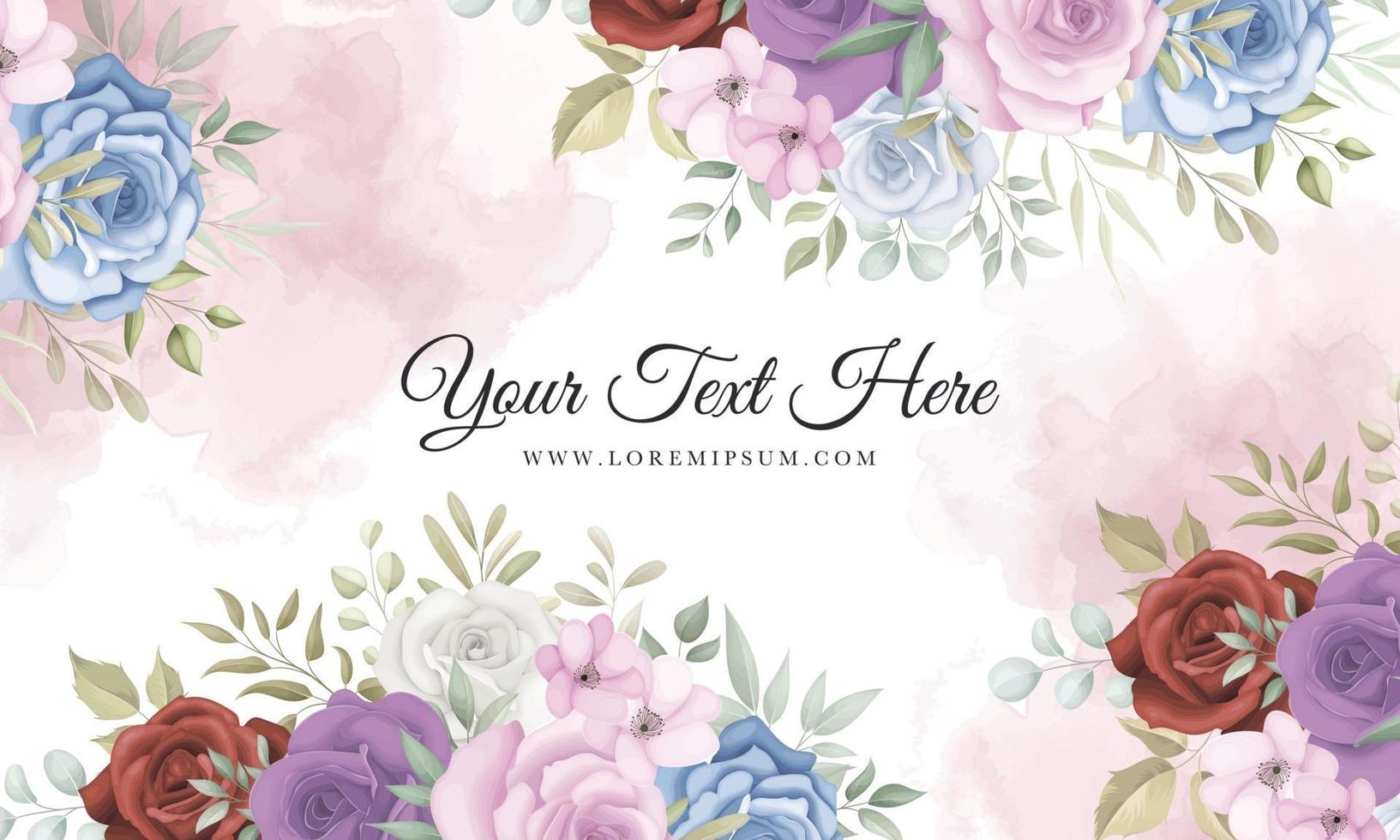 Elegant floral background with beautiful flowers vector
