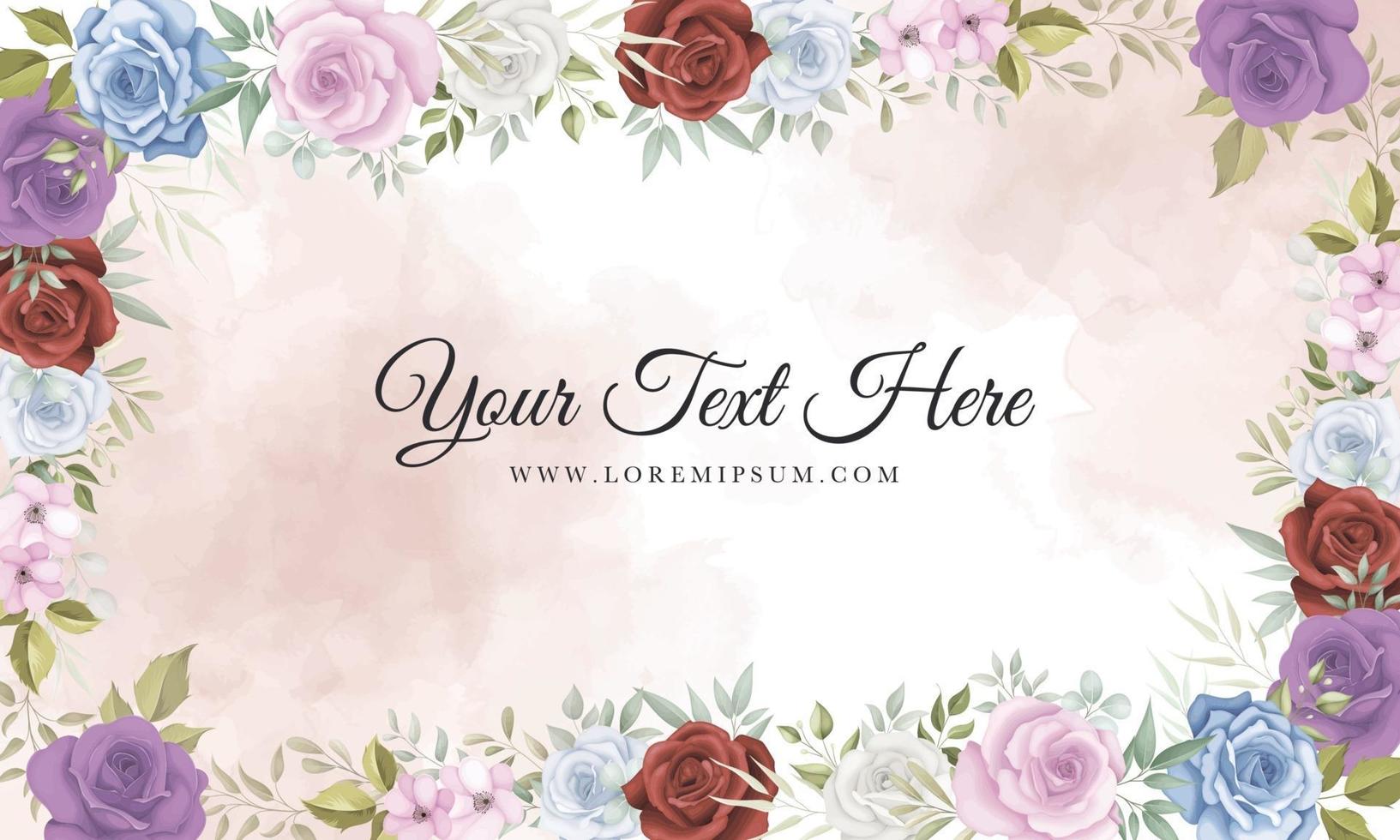 Elegant floral background with beautiful flowers vector