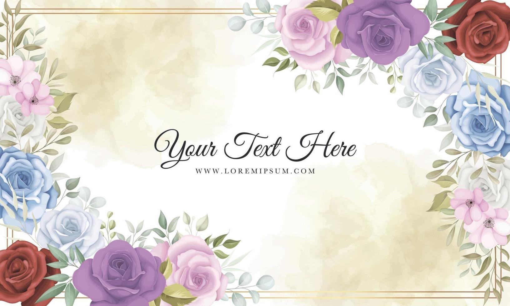 Elegant floral background with beautiful flowers vector