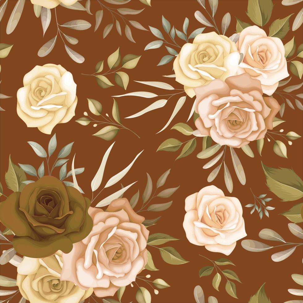 Beautiful autumn flower seamless pattern vector