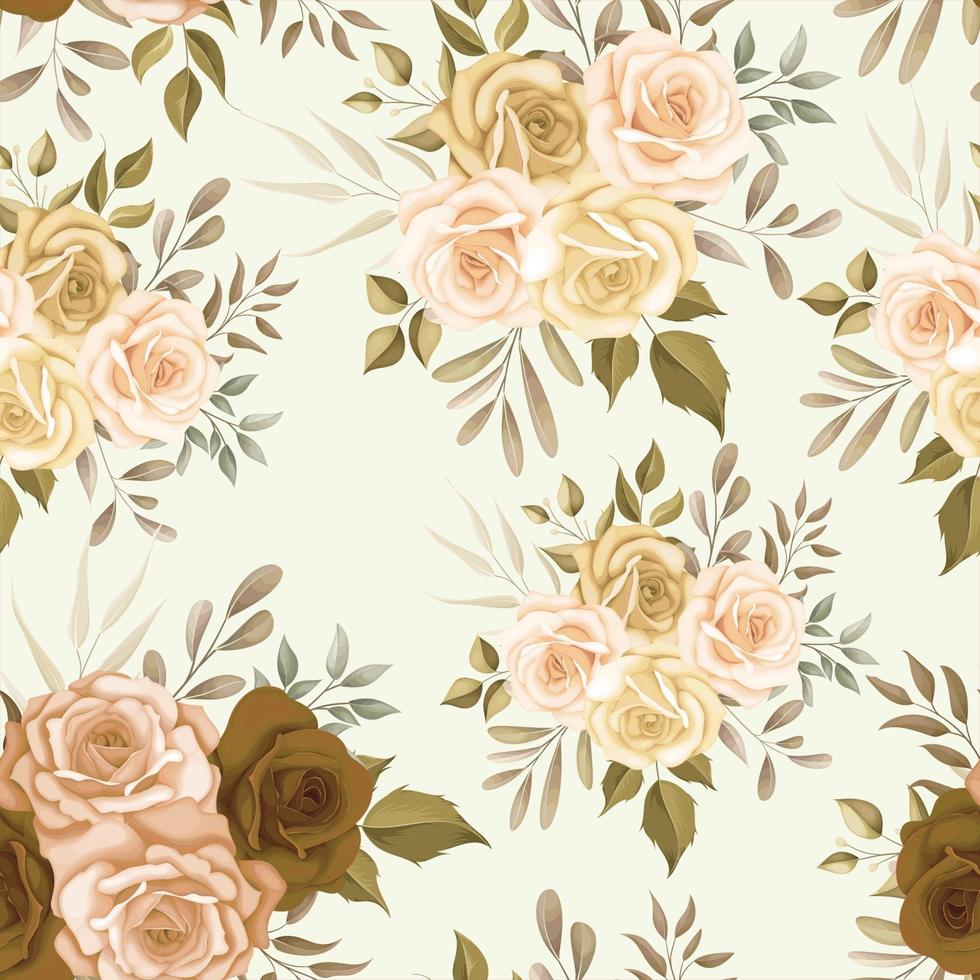 Beautiful autumn flower seamless pattern vector