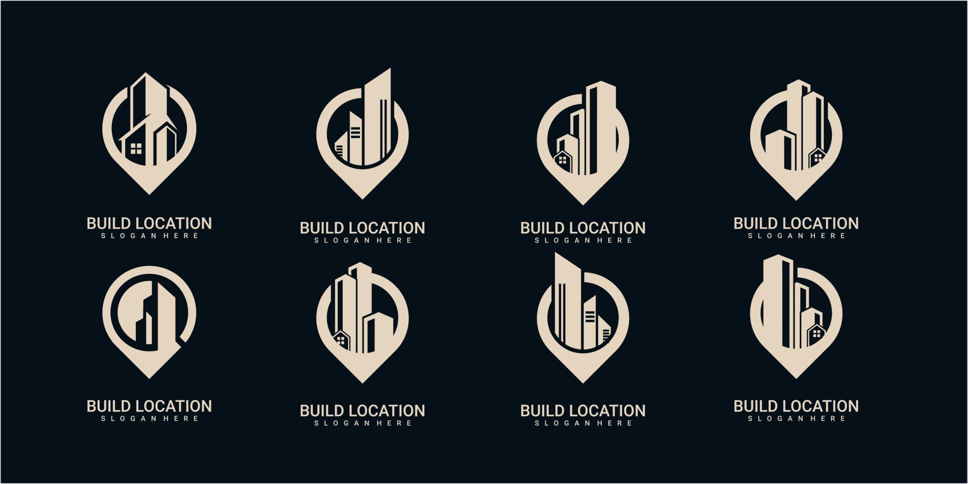 ubicación del edificio inspiración para el diseño del logotipo. vector