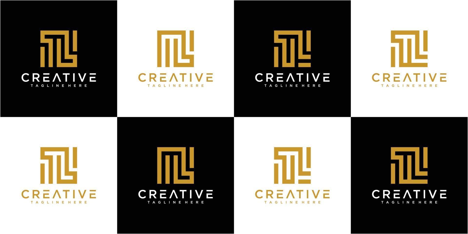 inspiración de diseño de logotipo letra tl. conjunto de diseño de logotipo letra tl vector