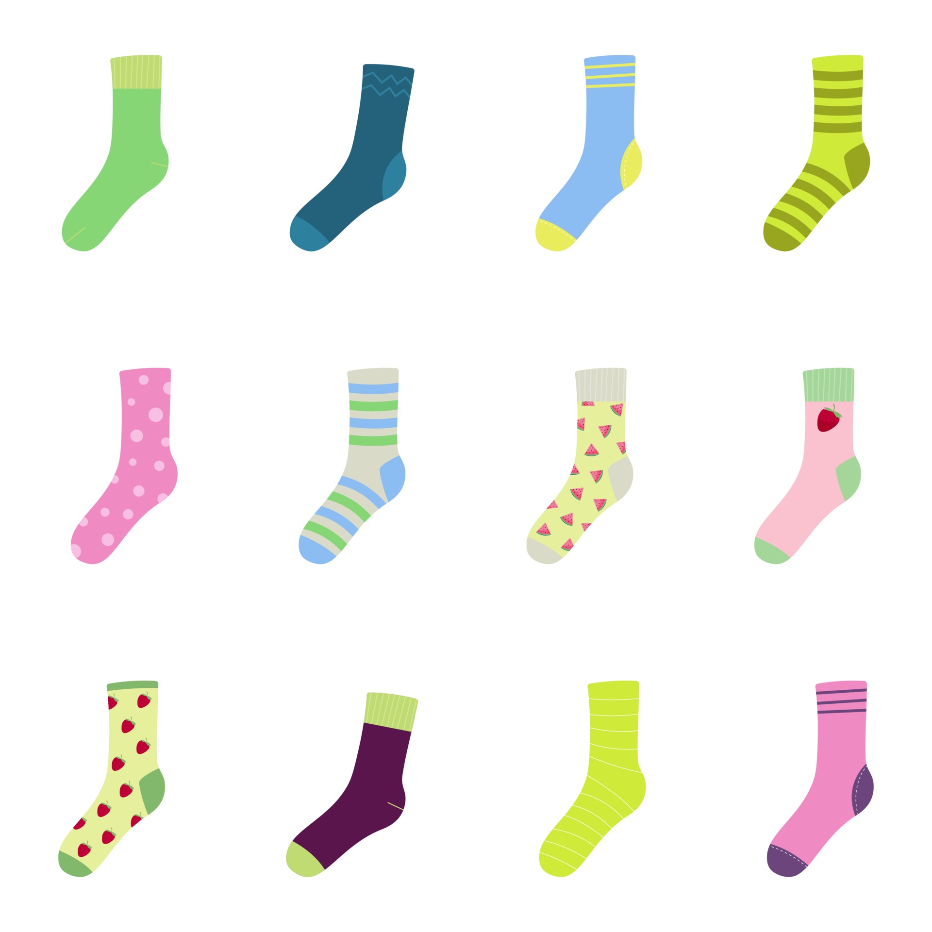 Socks vector illustration set. Cartoon flat collection 3405700 Vector ...