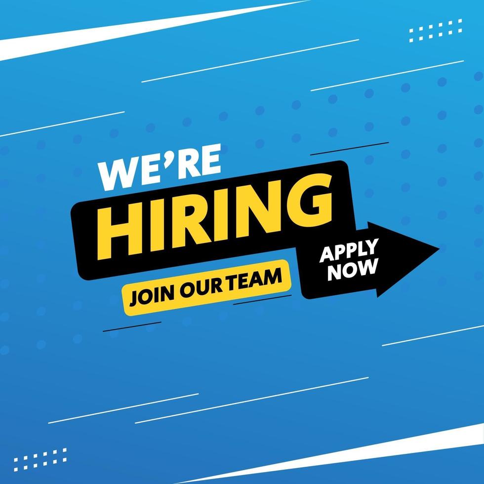 Hiring recruitment social media poster design vector