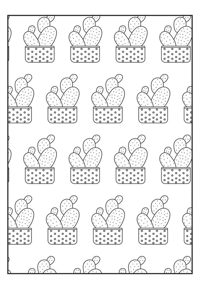 paginas para colorear de cactus para adultos suculentas libro para colorear vector