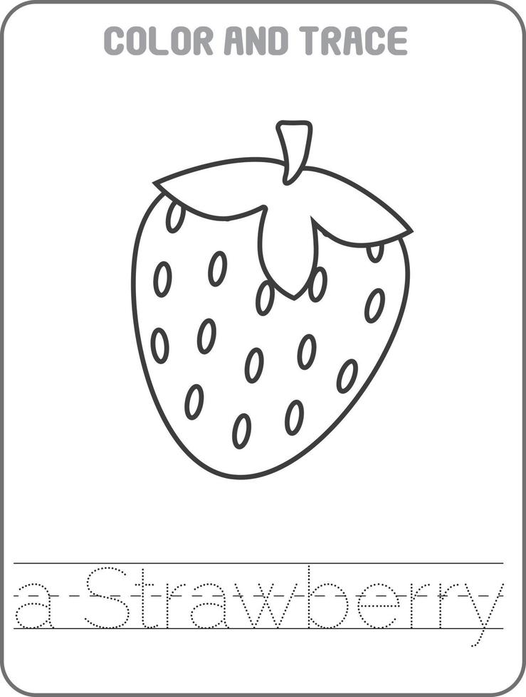 coloring pages fruits matching tracing activities preschool education vector