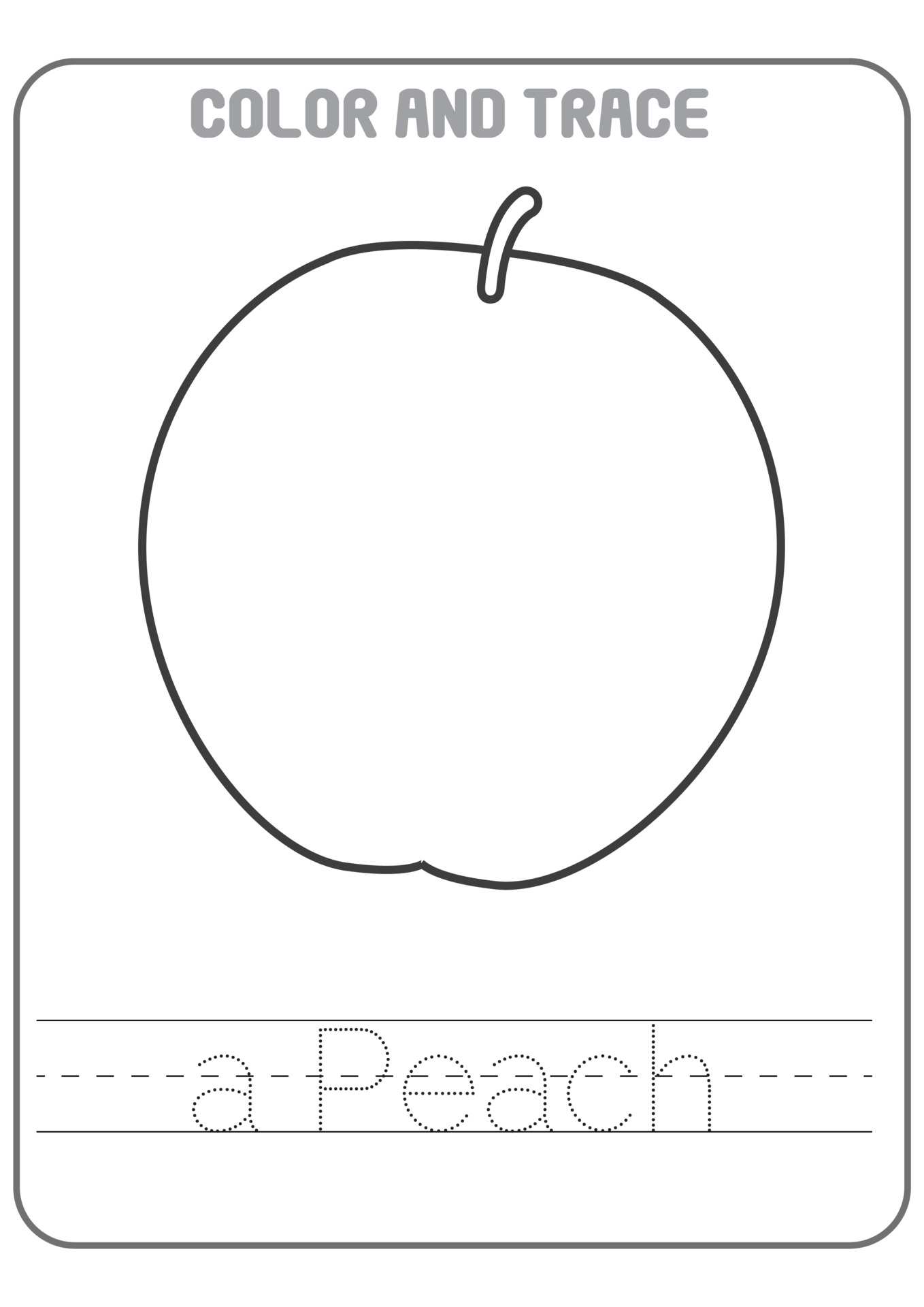coloring pages fruits matching tracing activities preschool ...