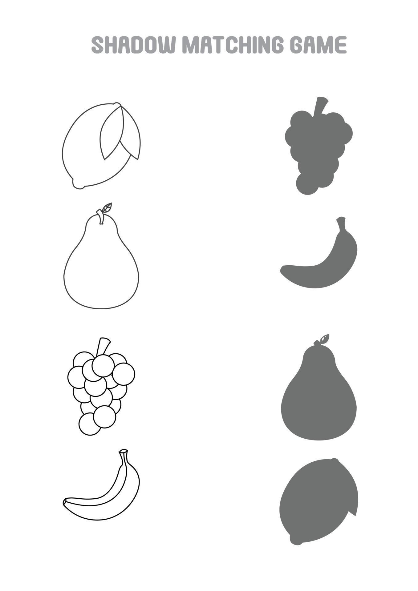 shadow matching games preschool education 3405784 Vector Art at Vecteezy