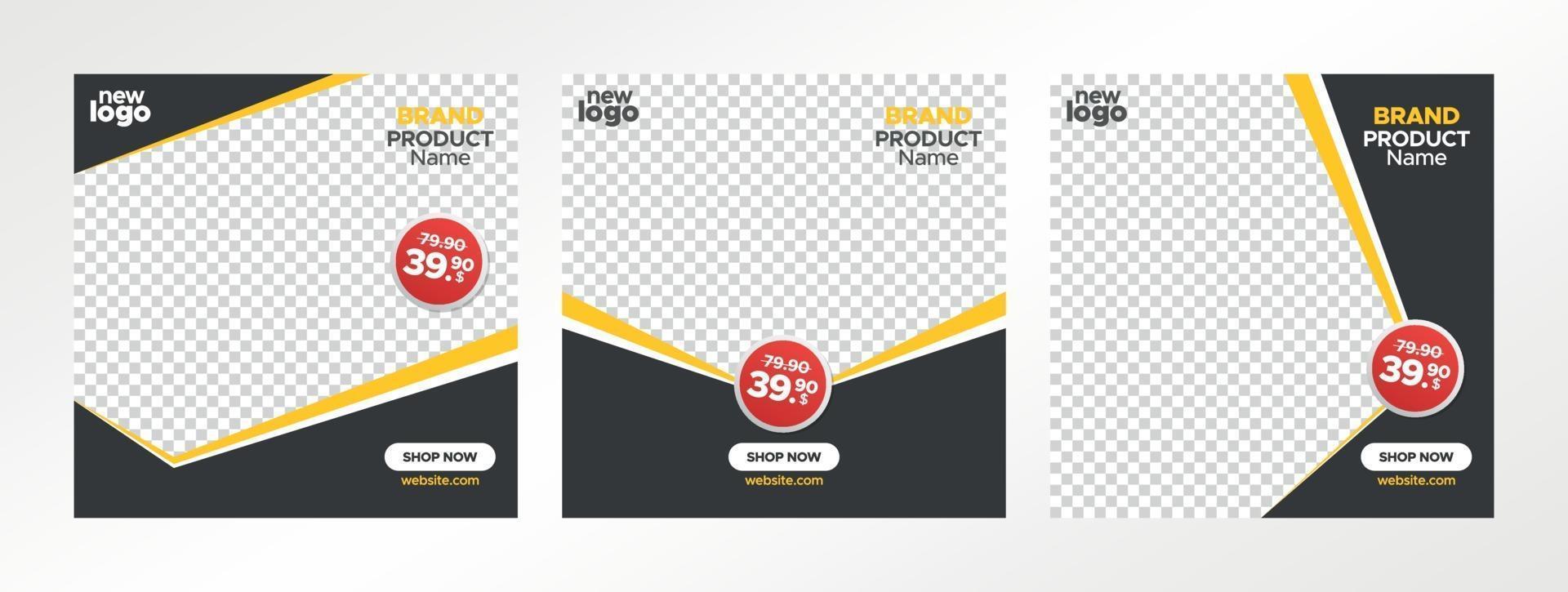 Square Sale Banners Set for Web and Social Media vector