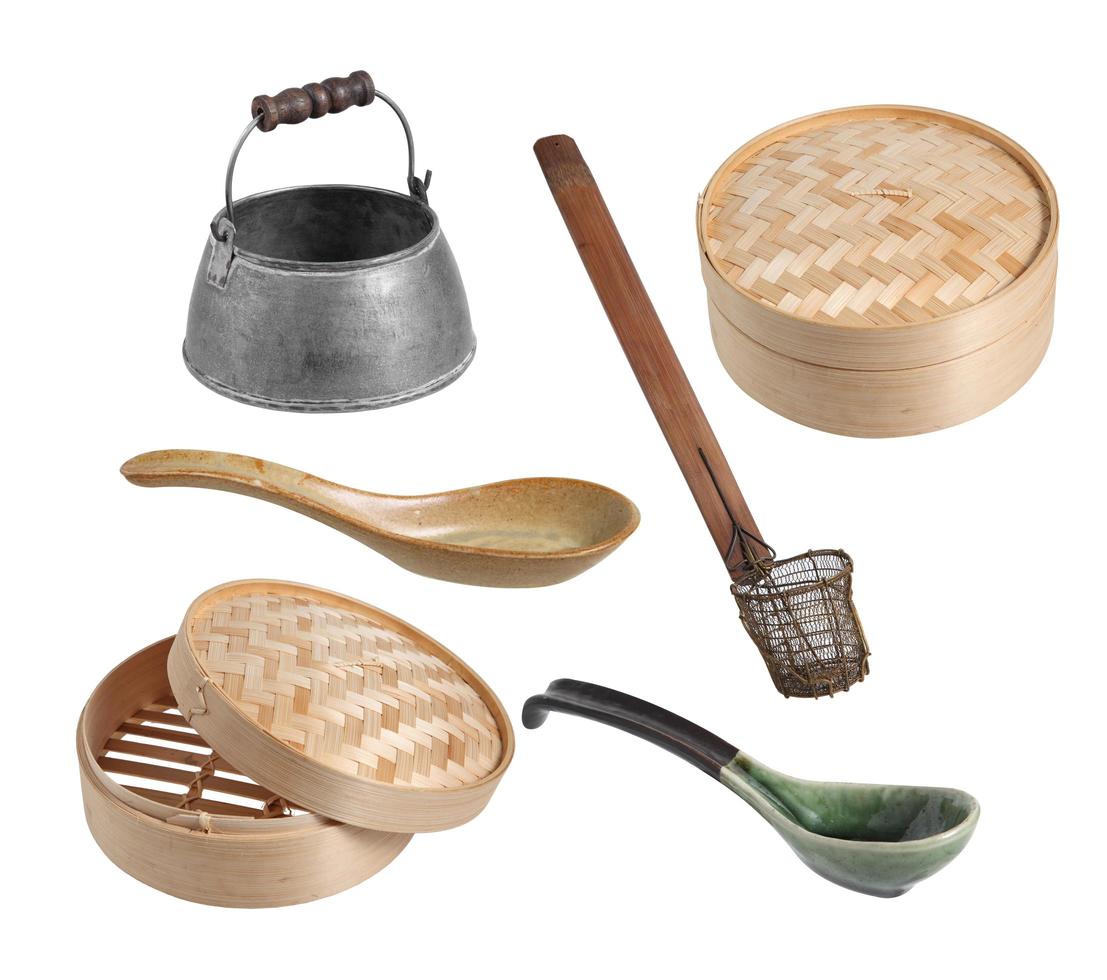 Group of Chinese utensil isolated on white background 3405891 Stock