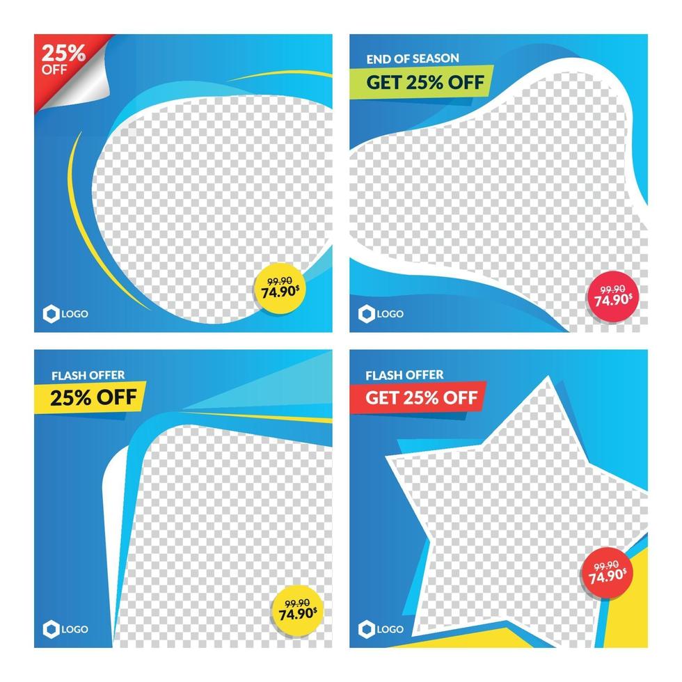 Modern Sale Banners with Price Tag for Social Media Post and Web vector