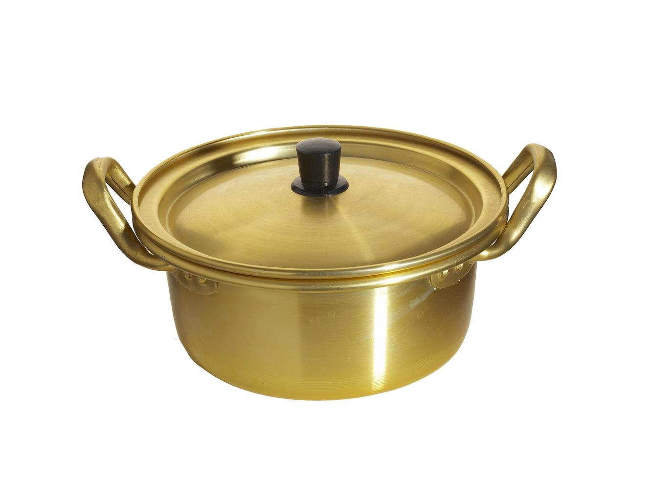 Chinese golden pot on white background photo