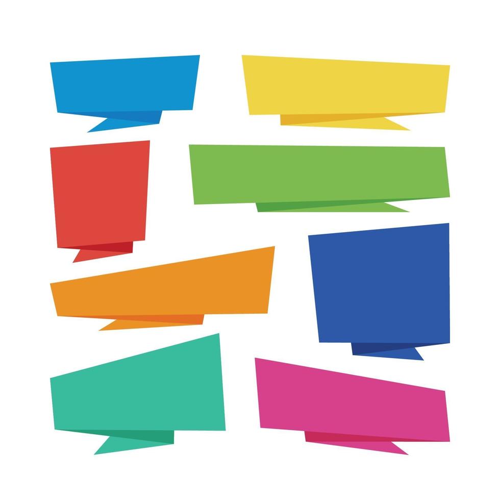 Colorful Origami Banner Set vector