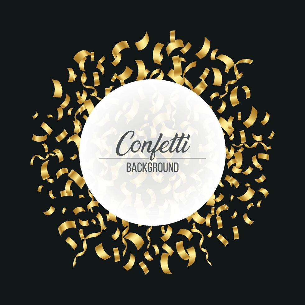 Golden Confetti on Black Background vector