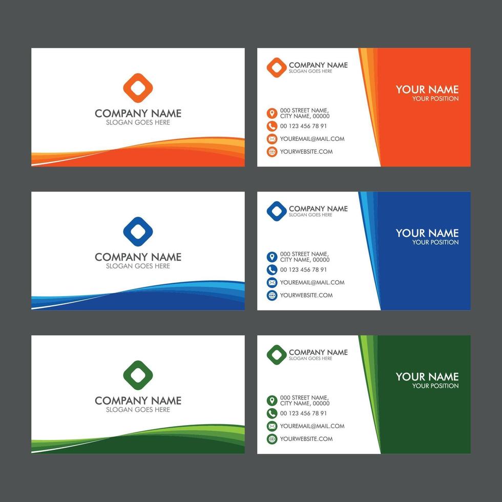 Wavy Business Card Templates vector