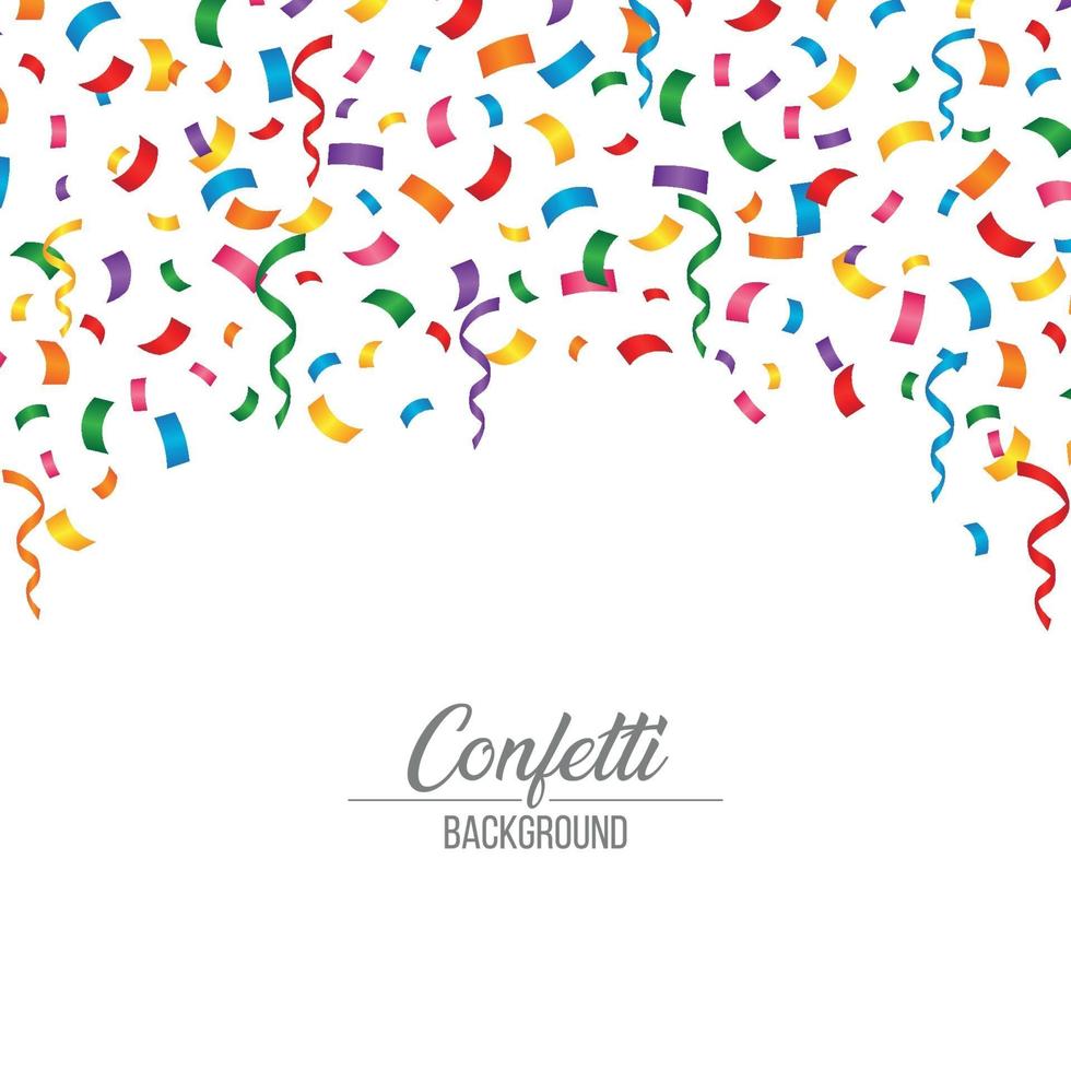 Colorful Falling Confetti on White Background vector