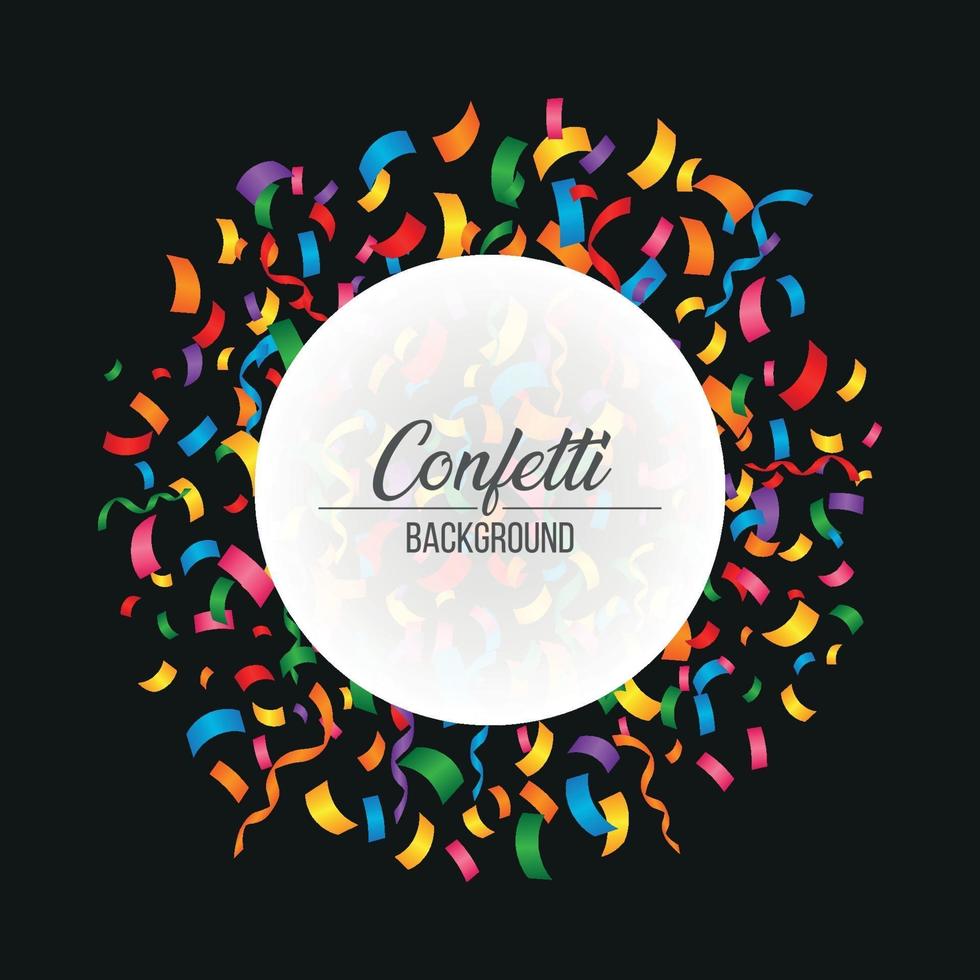 Colorful Confetti on Black Background vector