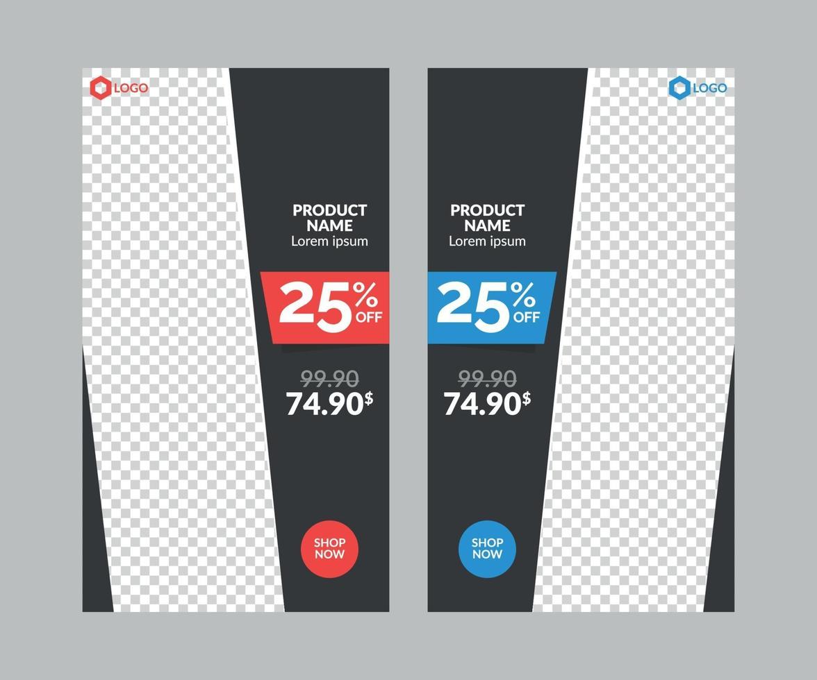 Banners de venta vertical para redes sociales y web. vector