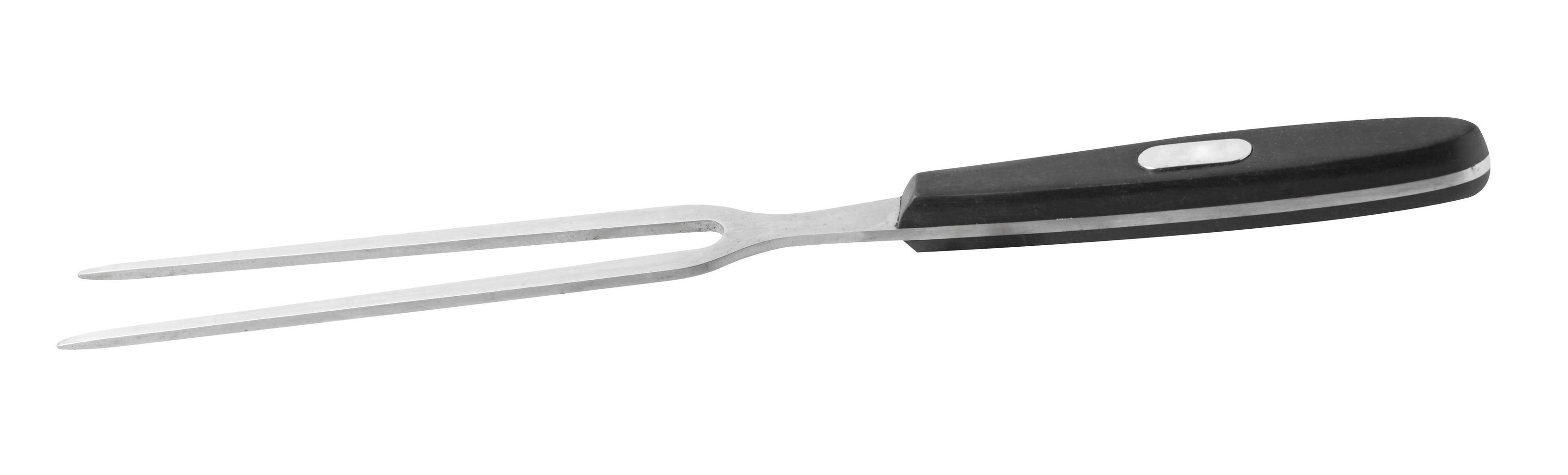 Modern fork on white background photo