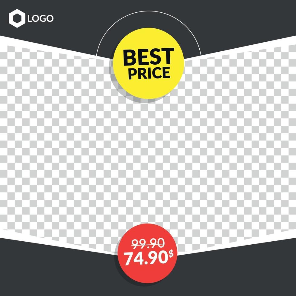 Sale Banner for Web and Social Media Post with Empty Frame vector