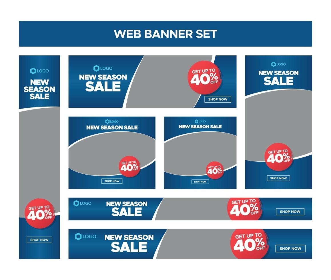 Blue Banners Set for Web vector