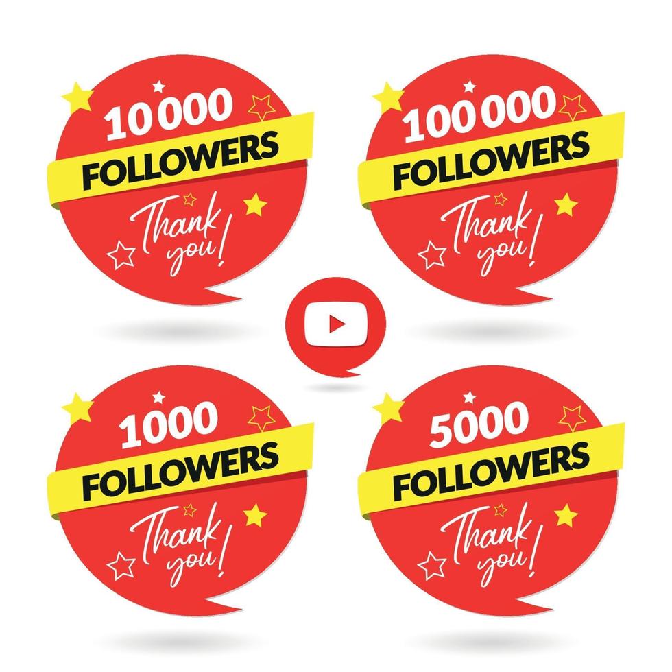 Youtube Followers Celebration Banner and Logo vector
