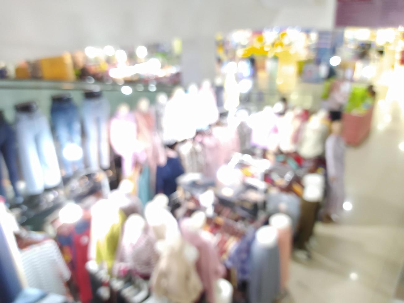 Abstract blur with bokeh in shopping mall,out of focus supermarket photo