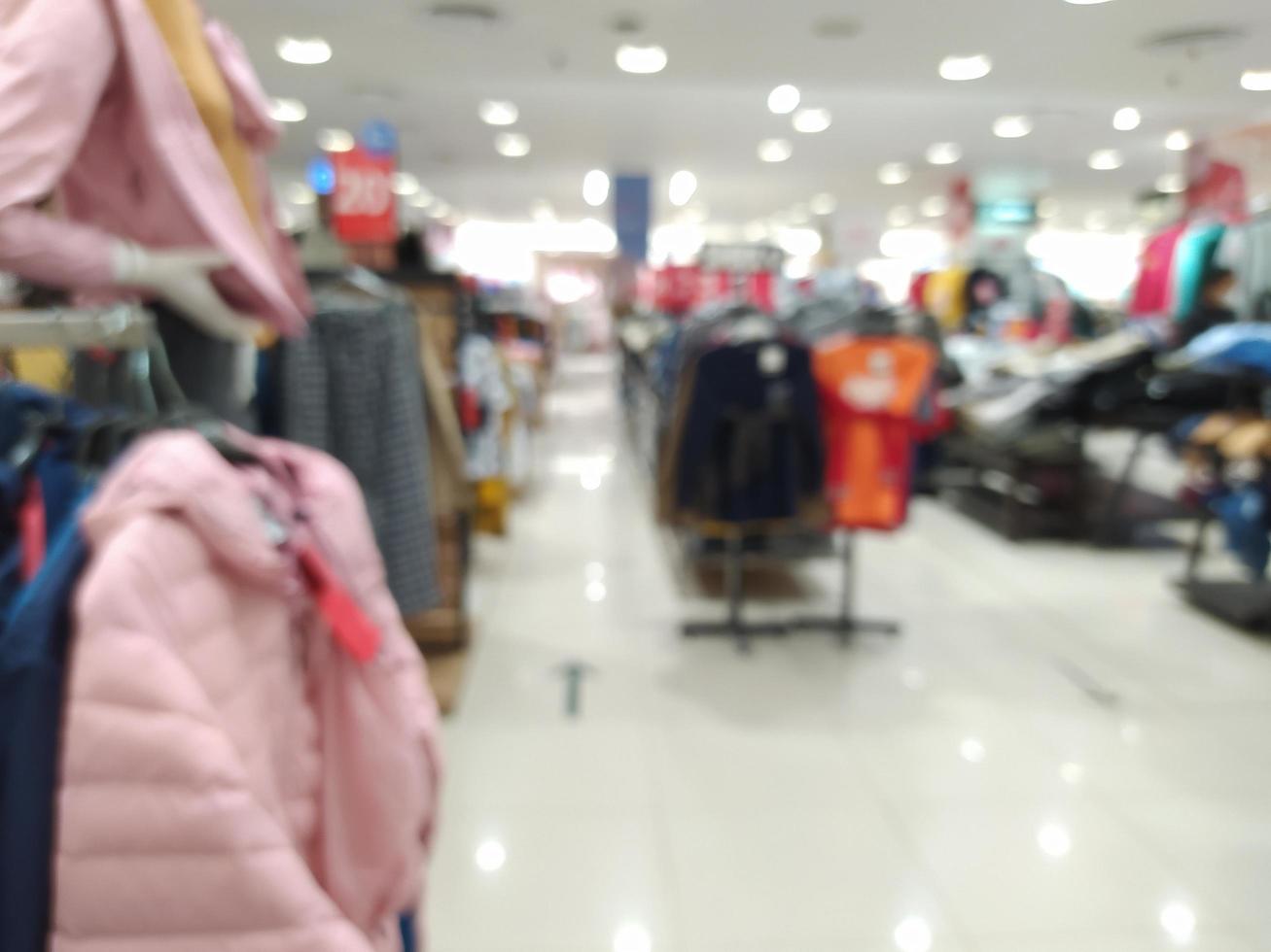 Abstract blur with bokeh in shopping mall,out of focus supermarket photo