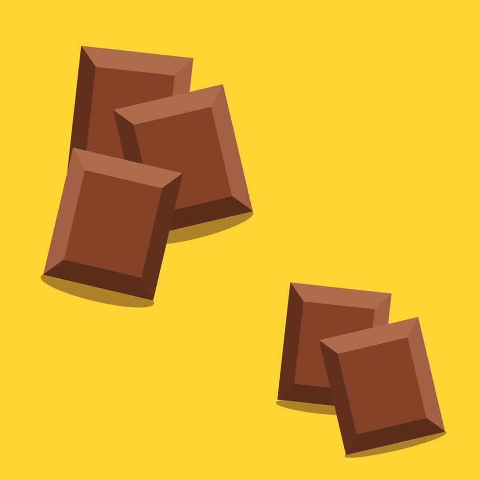 Ilustración vectorial gráfico de barras y trozos de chocolate vector