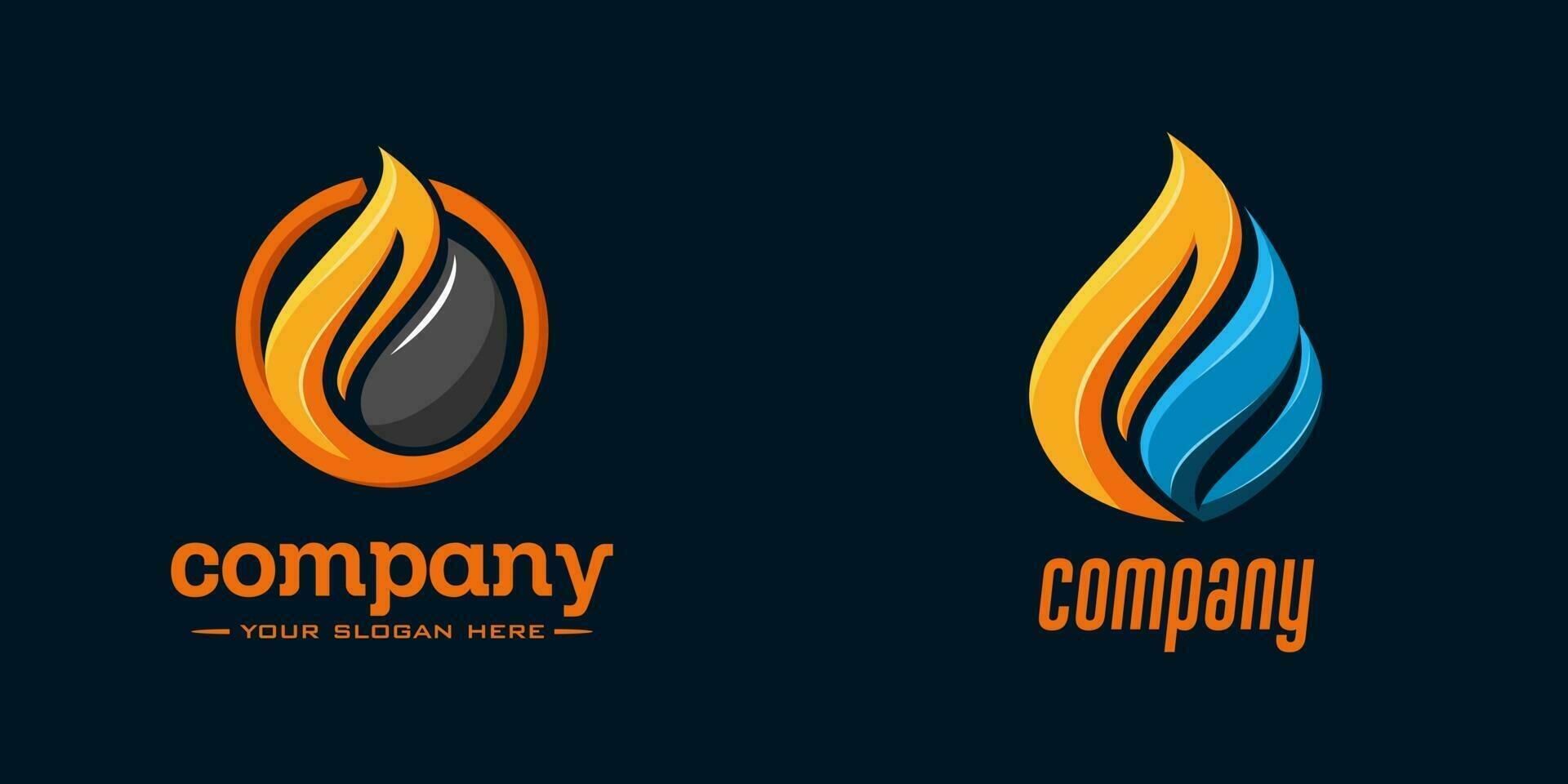 fire gas logo vector