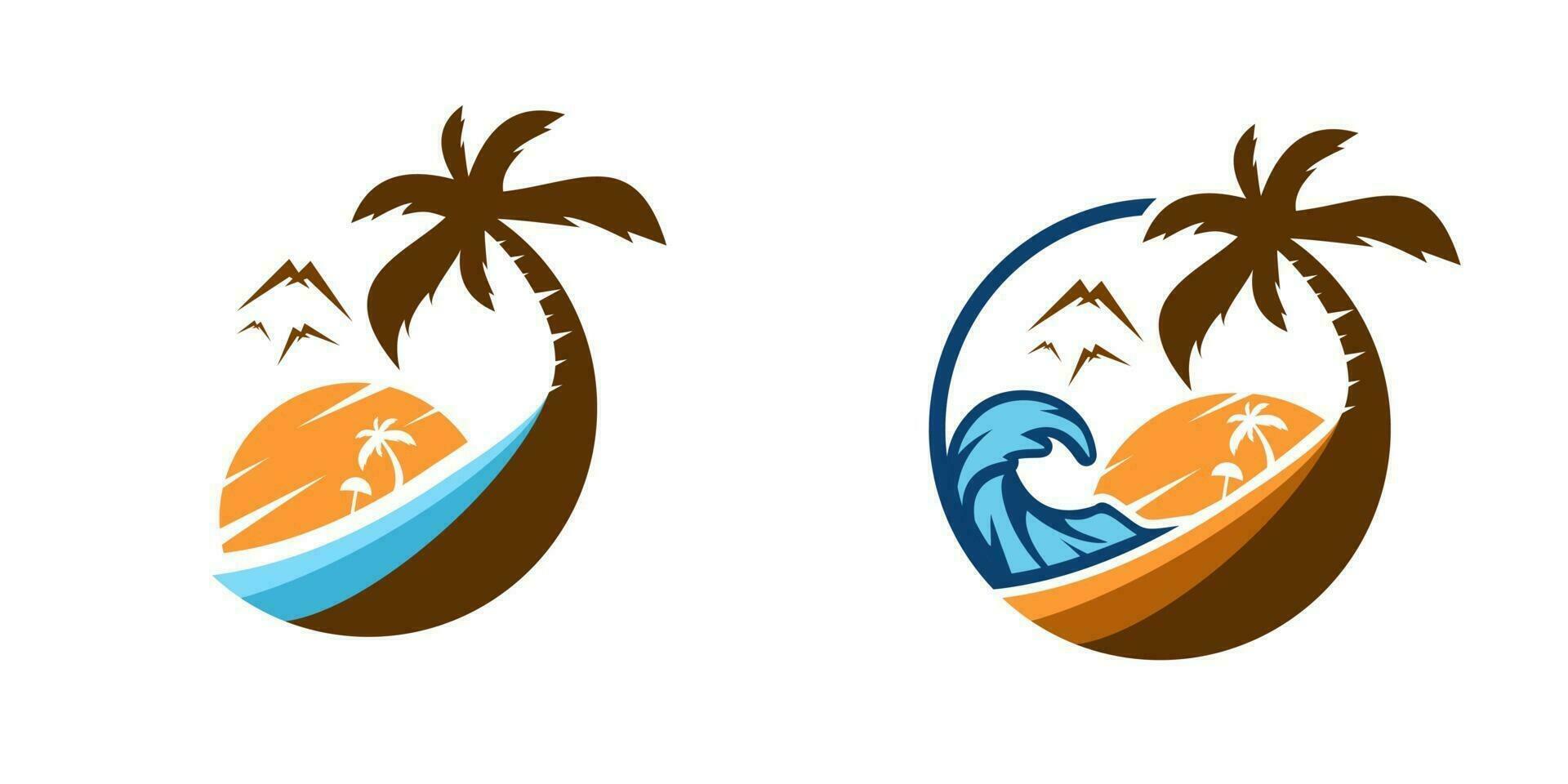 vector logo de playa