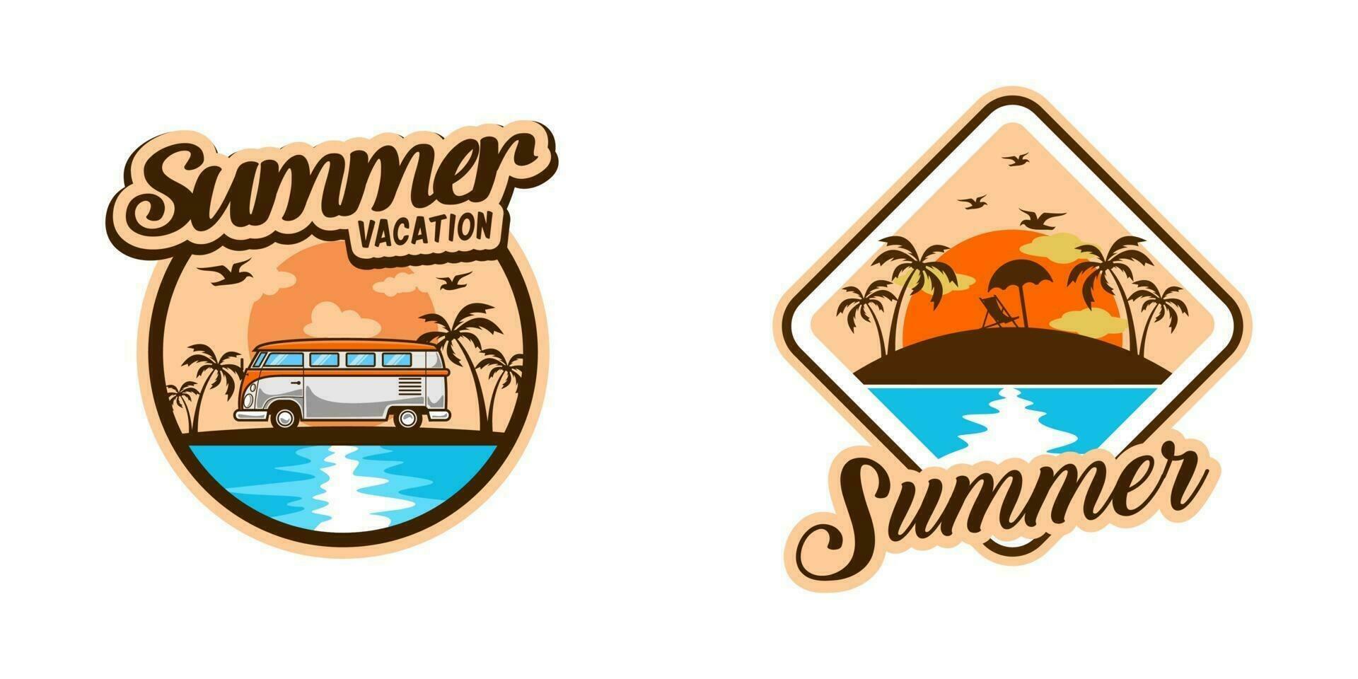 logo de vacaciones de verano vector