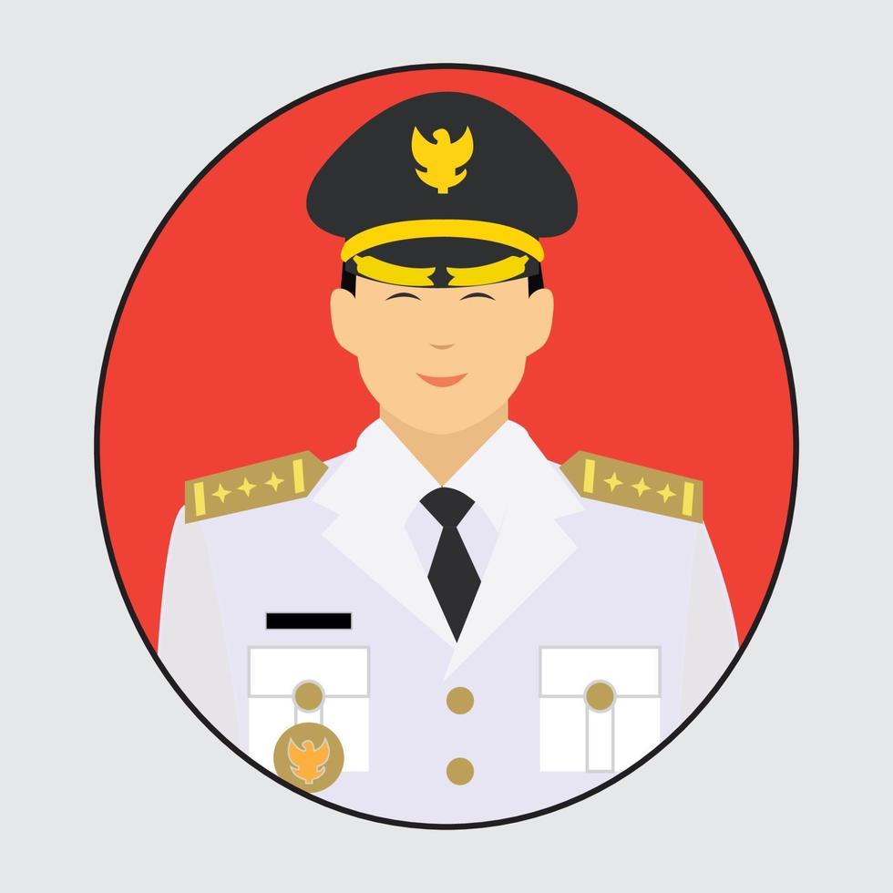 Flat design uniform of governor in republic of indonesia vector